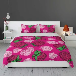 Fresh Raspberry Pink Background Bedding Set 1