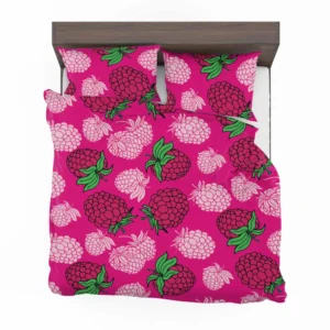 Fresh Raspberry Pink Background Bedding Set 2