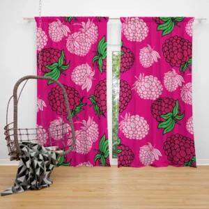 Fresh Raspberry Pink Background Curtain