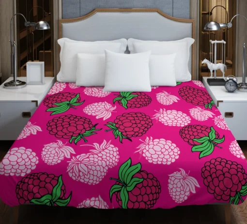 Fresh Raspberry Pink Background Duvet Cover