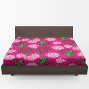 Fresh Raspberry Pink Background Fitted Sheet 1