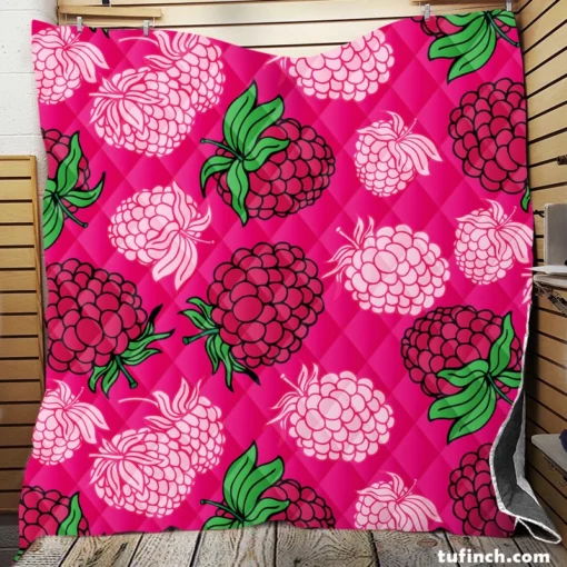 Fresh Raspberry Pink Background Quilt Blanket