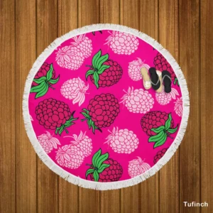 Fresh Raspberry Pink Background Round Beach Towel