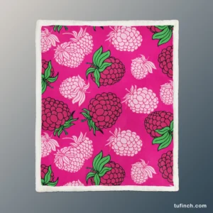 Fresh Raspberry Pink Background Sherpa Fleece Blanket 1