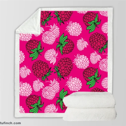 Fresh Raspberry Pink Background Sherpa Fleece Blanket