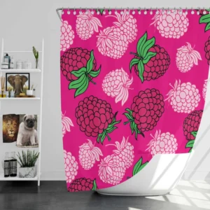 Fresh Raspberry Pink Background Shower Curtain