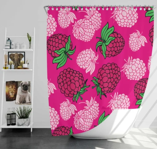 Fresh Raspberry Pink Background Shower Curtain