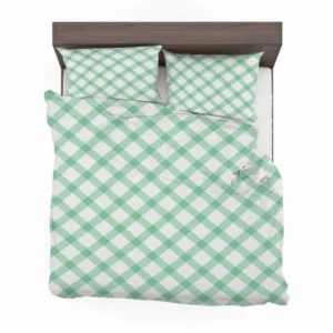 Frog Green Gingham Cross Bedding Set 2