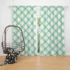 Frog Green Gingham Cross Curtain