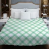 Frog Green Gingham Cross Duvet Cover