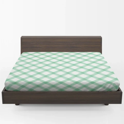 Frog Green Gingham Cross Fitted Sheet 1