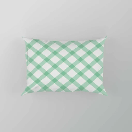 Frog Green Gingham Cross Pillow Case