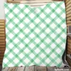 Frog Green Gingham Cross Quilt Blanket