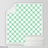 Frog Green Gingham Cross Sherpa Fleece Blanket