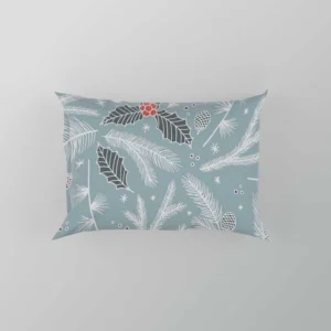 Frozen Holly berry Pampas Grass Winter Pattern Pillow Case