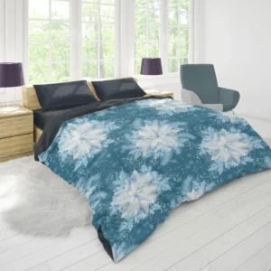 Frozen Snowflakes Winter Design Duvet Cover 1