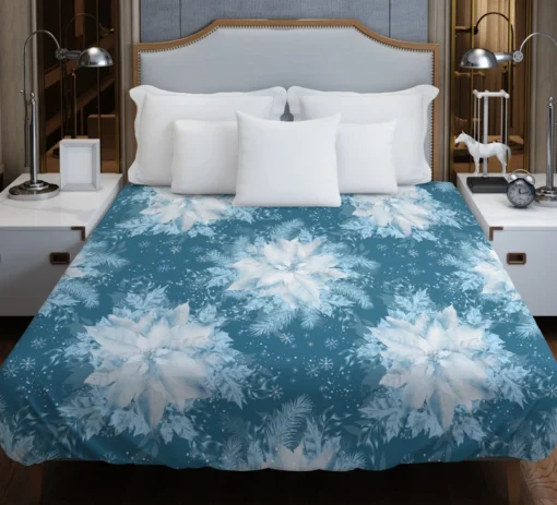 Frozen Snowflakes Winter Design Duvet Cover