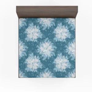 Frozen Snowflakes Winter Design Fitted Sheet