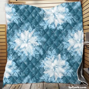 Frozen Snowflakes Winter Design Quilt Blanket