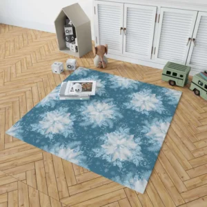 Frozen Snowflakes Winter Design Rug 1