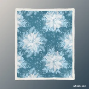 Frozen Snowflakes Winter Design Sherpa Fleece Blanket 1