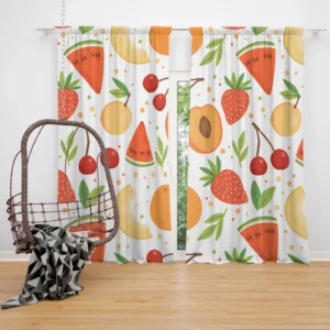 Fruit Pattern with Pears Curtain