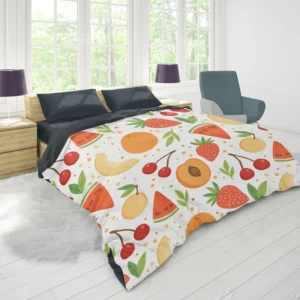 Fruit Pattern with Pears Duvet Cover 1