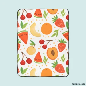 Fruit Pattern with Pears Fleece Blanket 1