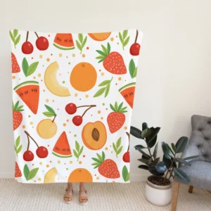 Fruit Pattern with Pears Fleece Blanket