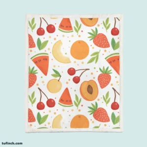 Fruit Pattern with Pears Sherpa Fleece Blanket 1