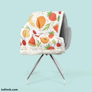 Fruit Pattern with Pears Sherpa Fleece Blanket 2