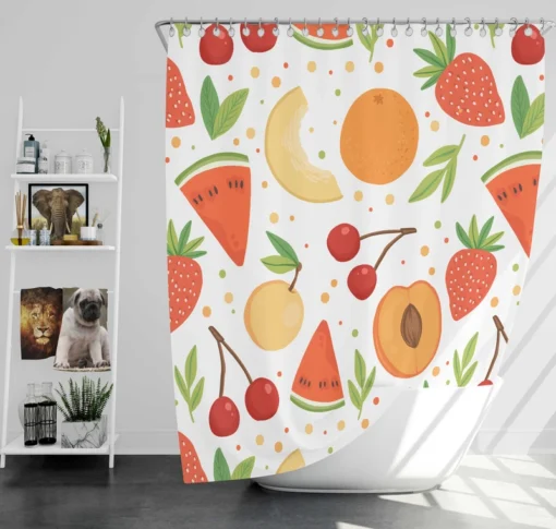 Fruit Pattern with Pears Shower Curtain