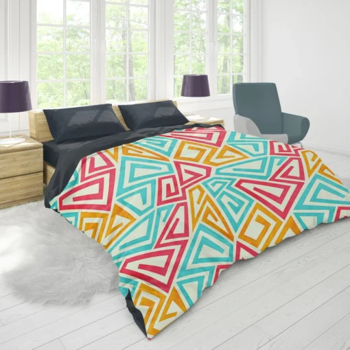 Funky Maze Seamless Pattern Duvet Cover 1