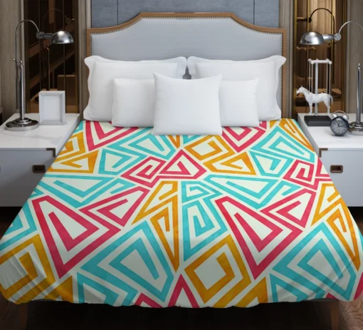 Funky Maze Seamless Pattern Duvet Cover