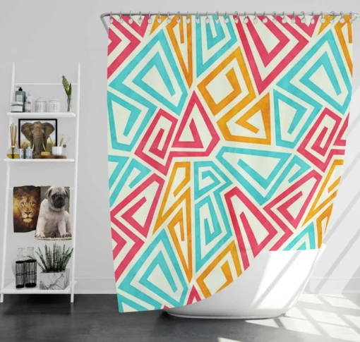 Funky Maze Seamless Pattern Shower Curtain