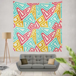 Funky Maze Seamless Pattern Wall Tapestry