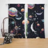 Futuristic Colorful Planets Curtain