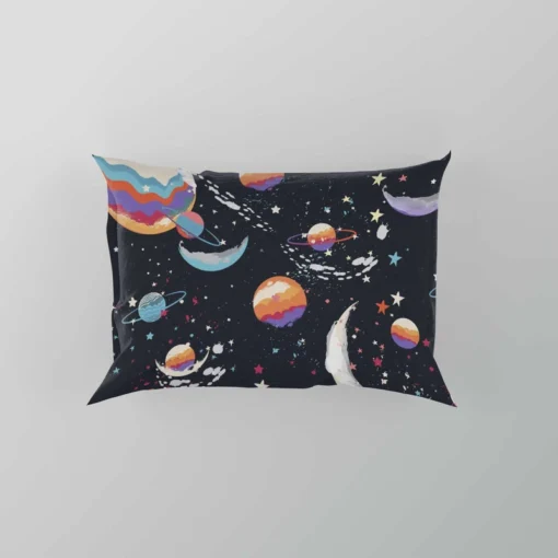 Futuristic Colorful Planets Pillow Case