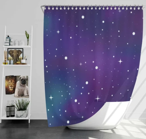 Galaxy Star Design Shower Curtain