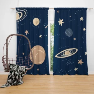 Galaxy Star Planets De Curtain