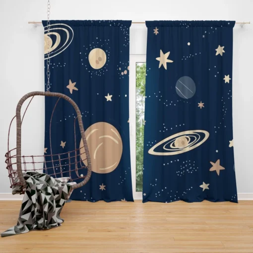 Galaxy Star Planets De Curtain