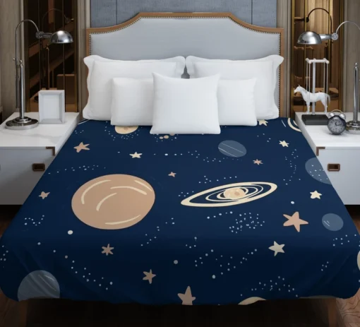 Galaxy Star Planets De Duvet Cover