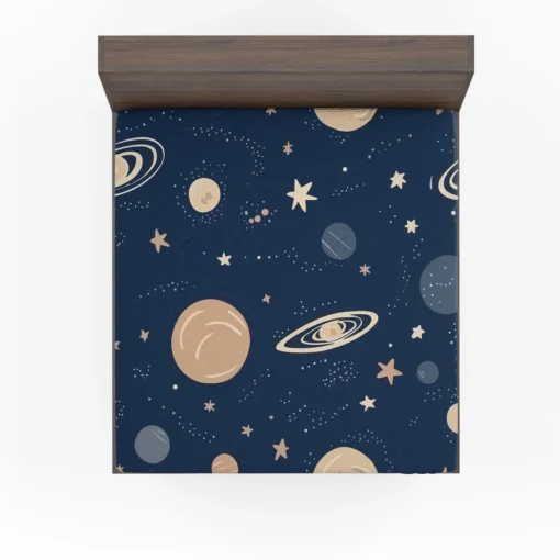 Galaxy Star Planets De Fitted Sheet