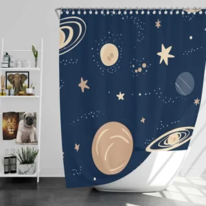 Galaxy Star Planets De Shower Curtain