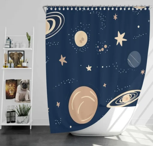 Galaxy Star Planets De Shower Curtain