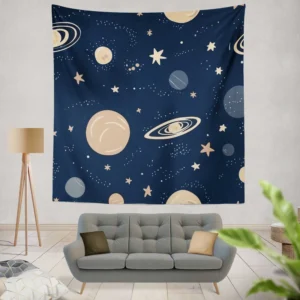 Galaxy Star Planets De Wall Tapestry