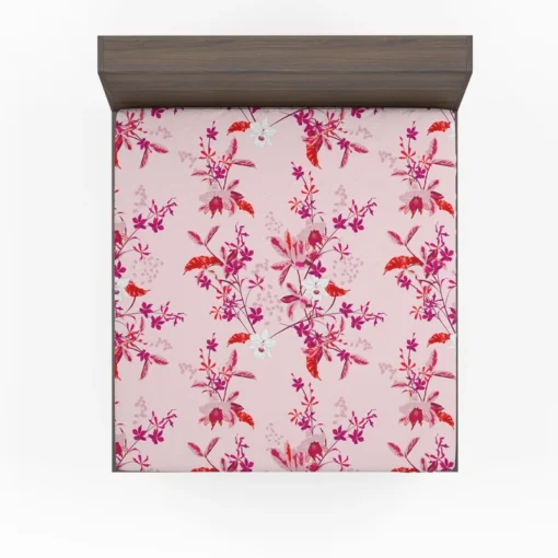 Gentle Garden Orchid Flowers Fitted Sheet