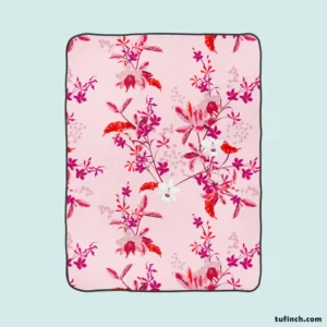 Gentle Garden Orchid Flowers Fleece Blanket 1