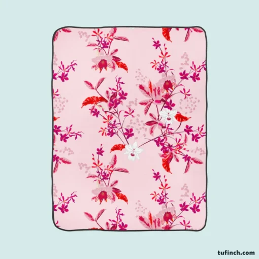 Gentle Garden Orchid Flowers Fleece Blanket 1