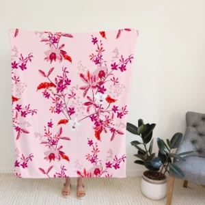 Gentle Garden Orchid Flowers Fleece Blanket